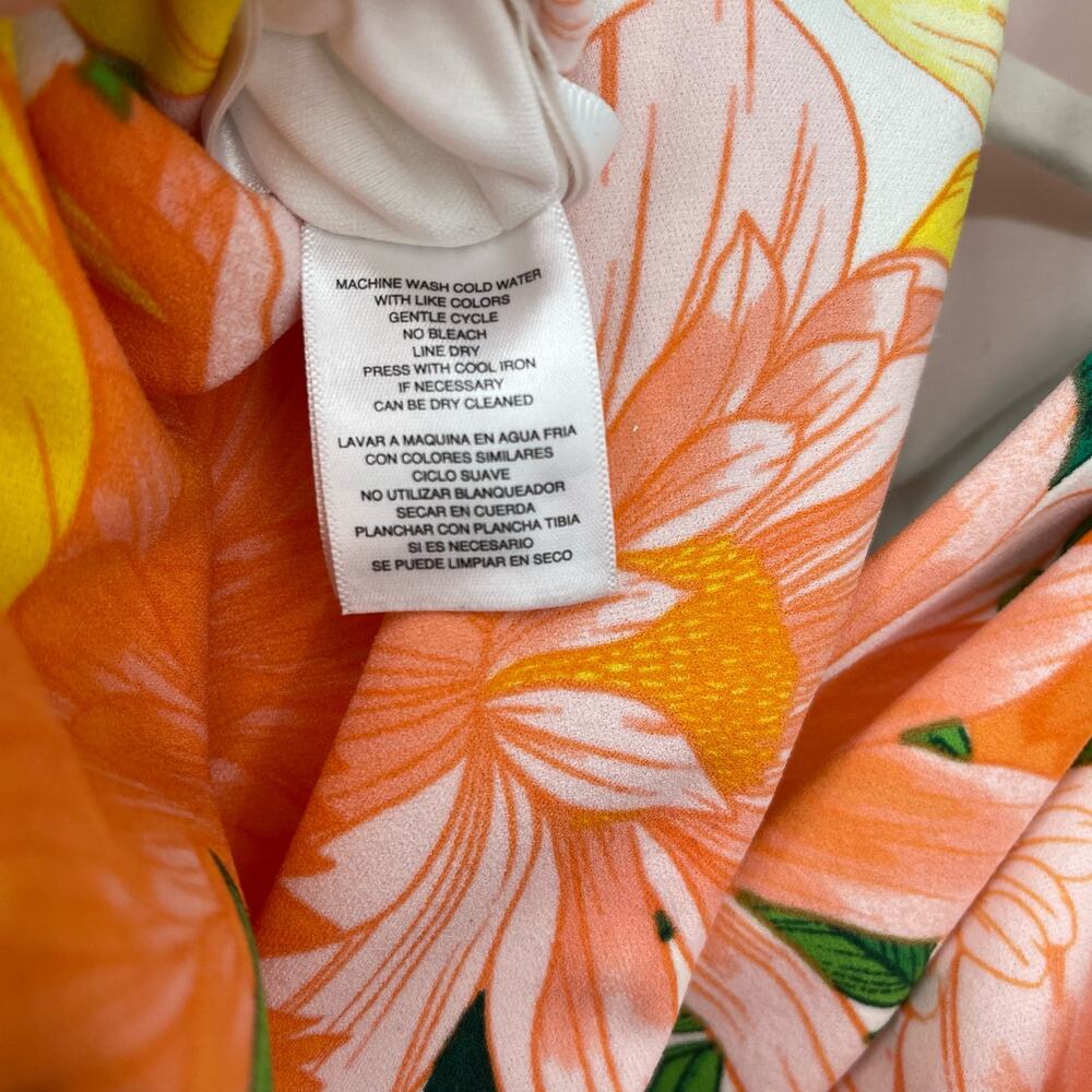 Great Jones Hawaiian Floral Romper Size XS Orange - Picture 6 of 14